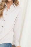 Gray Fleece Lined Corduroy Top