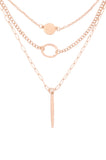Open Circle Bar layered Necklace