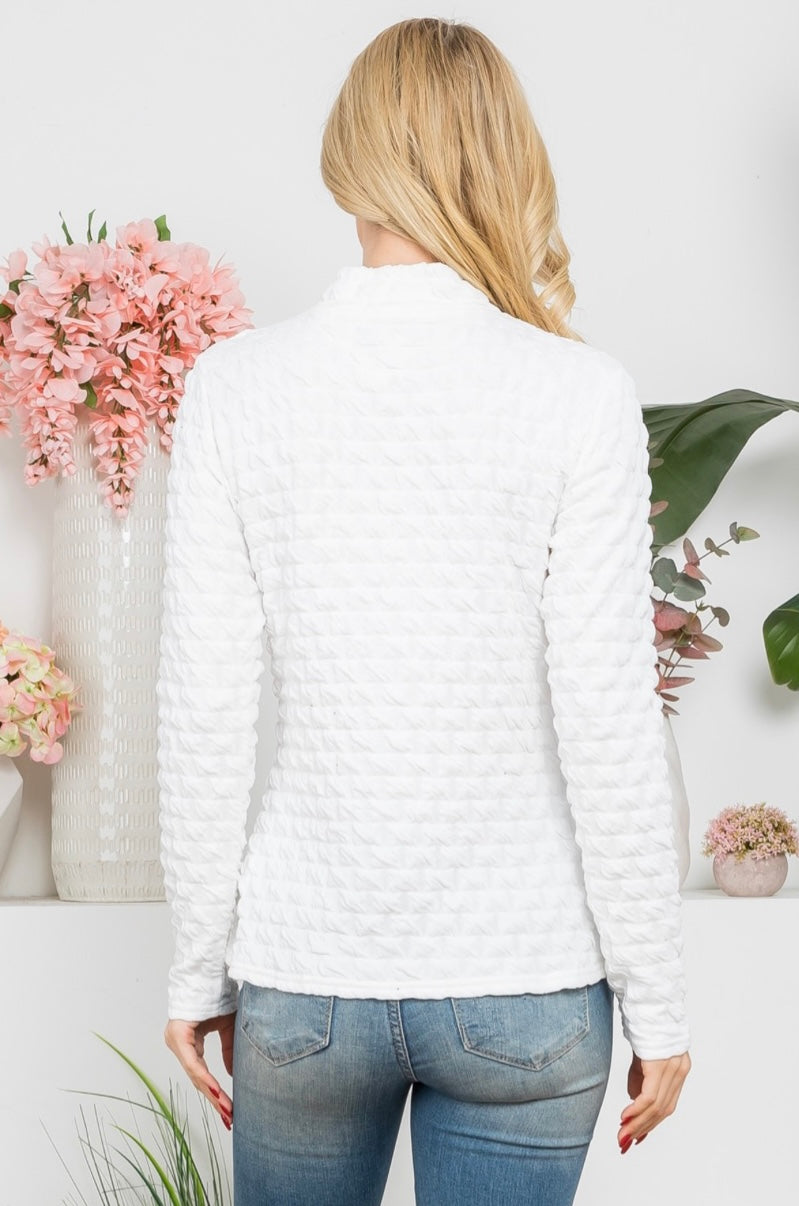 Textured High Neck Top