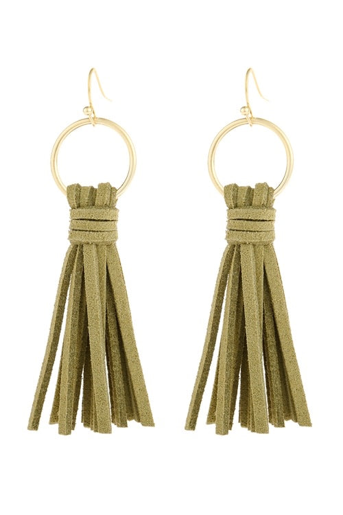 Olive Tassel Earrings