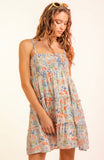 Blue Mix Floral Smock Dress