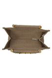 Rattan wooden Handle Handbag