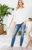 White Dolman Sleeve Baggy Top