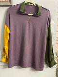 Tri Color Zip Up Mardi Gras Top