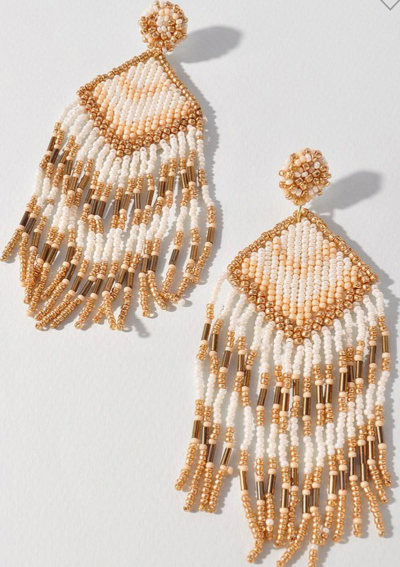 Oversized Boho Beaded Earrings