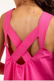 Hot Pink Quilted Strap Mini Dress