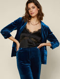 Teal Blue Bunched Sleeve Blazer