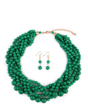 Chunky Stacked Beads Necklace and Earring Set