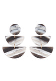 Black Marble Half Moon Acrylic Earrings