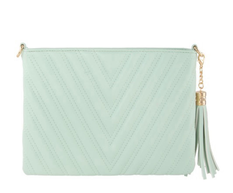 Chevron Quilted Clutch Bag