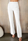 White Leather Flared Pants