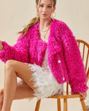 Fuzzy Wrap Hot Pink Coat
