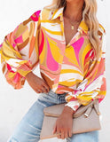 Vibrant Mix Shirred Sleeve Top