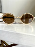 Rhinestone Round Sunglasses