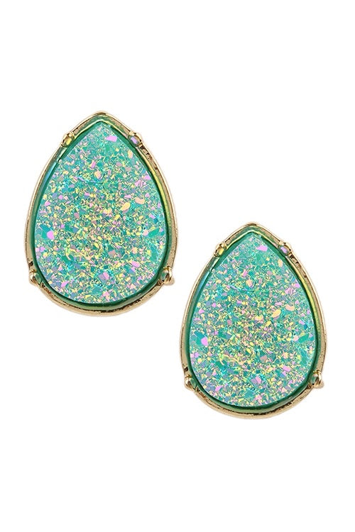 Teardrop Druzy Stone Earrings