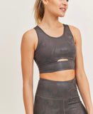 Camo peekaboo Racer Sports Bra