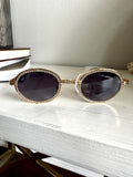 Rhinestone Round Sunglasses