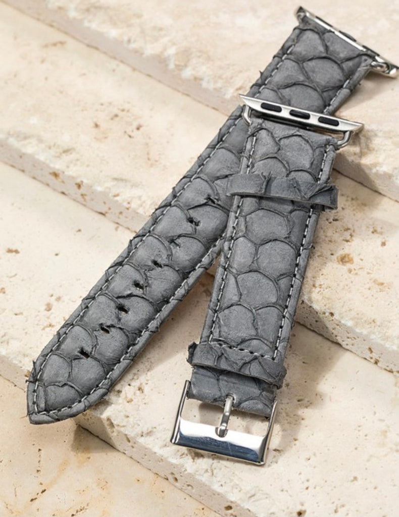 Leather Gray Apple Watch Band