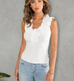 Ruffle Ribbed Tank Top