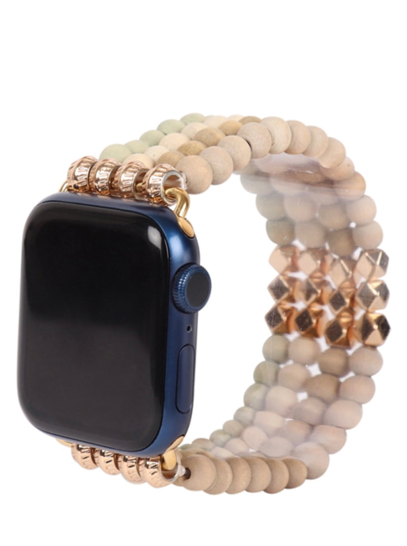 Wooden Beaded Apple Watch Elastic Band