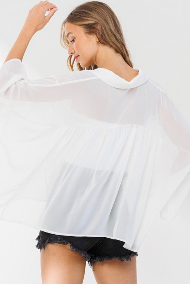 Soft White Chiffon Top