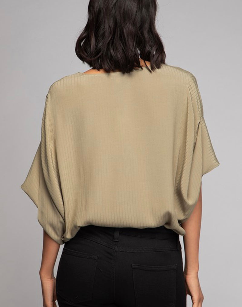 Draped Sleeve Dusty Green Top