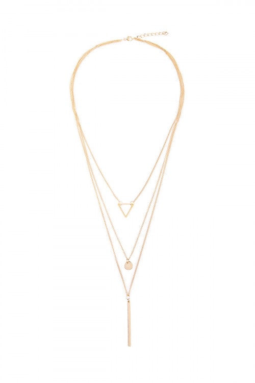 Long Three Tier Layered Necklace