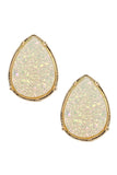Teardrop Druzy Stone Earrings