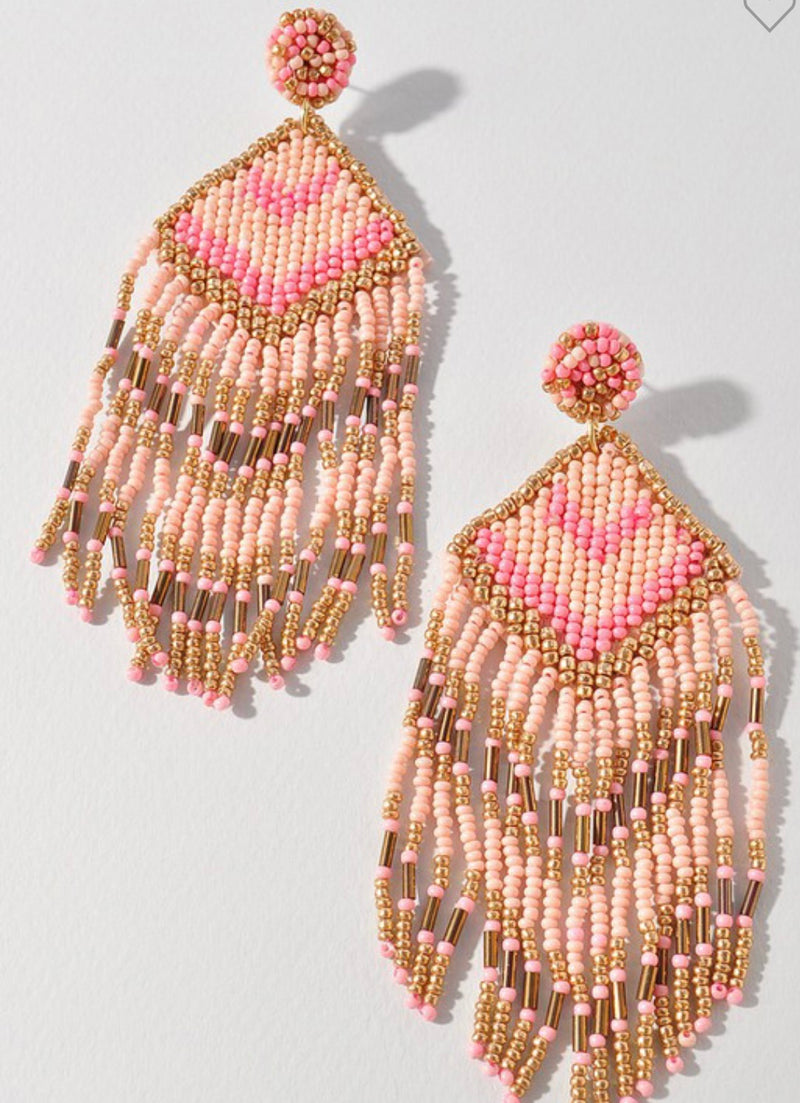 Oversized Boho Beaded Earrings