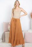 Camel Tiered Palazzo Pants