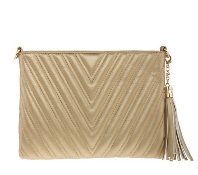 Chevron Quilted Clutch Bag