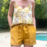 Mustard Tie Shorts