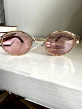 Rhinestone Round Sunglasses