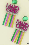 Mardi Gras Streamer Earrings