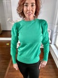 Green puffy Sleeve Sweater