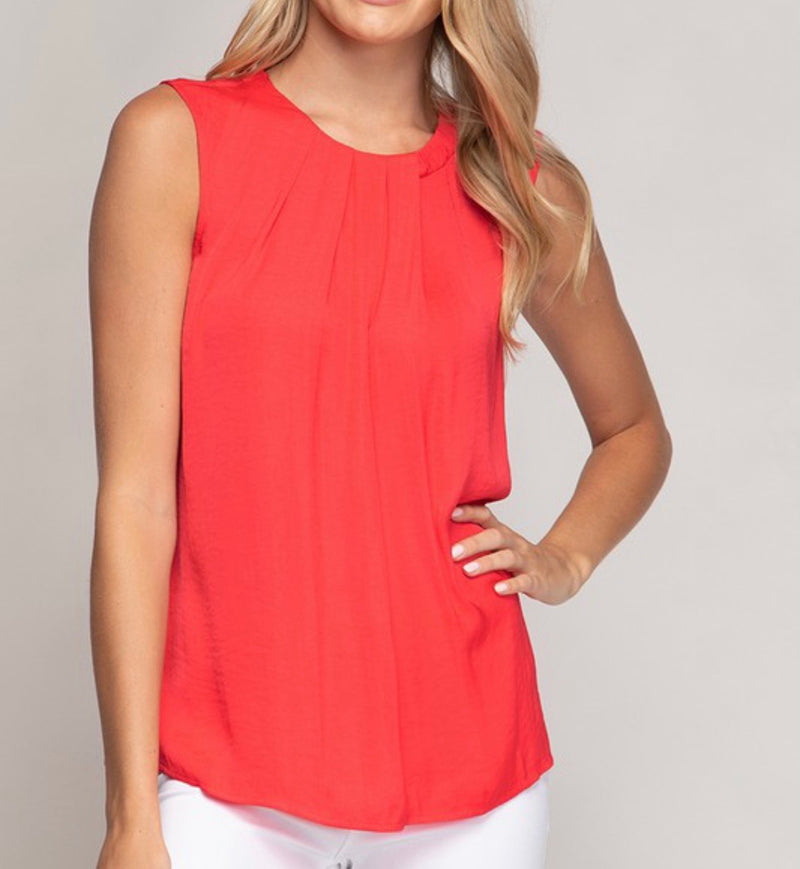 Half Pleated Silky Top
