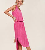 Magenta Midi Tee Shirt Dress
