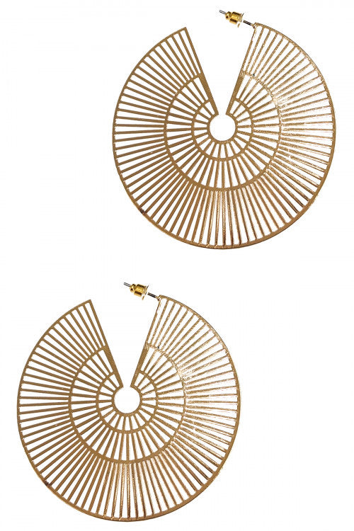 Gold Filigree Fan Earrings