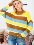 Yellow Blue Combo Stripe Sweater