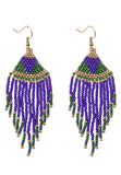 Hanging Mardi Gras Beaded Earrings