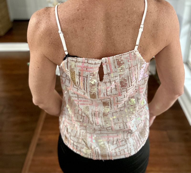 Pattern Shaped Sequins Cami Top
