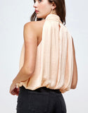 Mock Neck Balloon Top