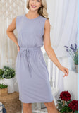 Lavender Drawstring Jersey Dress