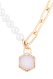 Pearl Druzy Stone Necklace