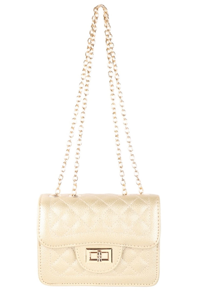 Quilted Mini Gold Chain Handbag
