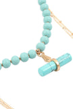Turquoise Wood Pendant Necklace