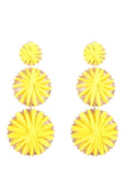 Raffia Round Drop Link Earrings