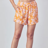 Orange and Blush Floral Shorts
