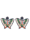 Beaded Butterfly Stone Earrings