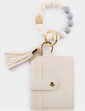 Wooden Bracelet Card Holder Key Ring